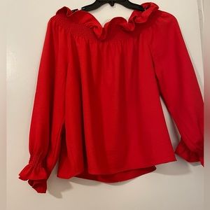 Off the shoulder ruffle blouse, size XL